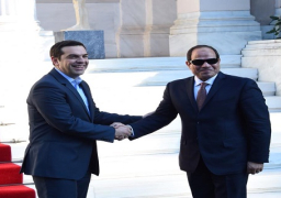 السيسى وتسيبراس يتفقان على تطوير الشراكة الاقتصادية بين مصر واليونان