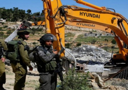 الاحتلال الإسرائيلي يهدم منزلاً قيد الانشاء لمواطن فلسطيني في مدينة أريحا