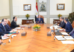 الرئيس السيسي يعقد اجتماعاً مع رئيس الوزراء وعدد من الوزراء والمسئولين