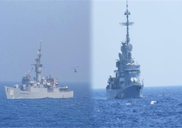 القوات البحرية المصرية والفرنسية تنفذان تدريبا بحرياا بالبحر المتوسط