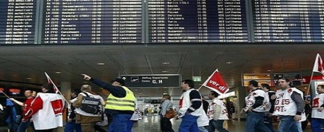 إلغاء مئات الرحلات الجوية في ألمانيا بسبب إضراب موظفي ستة مطارات دولية