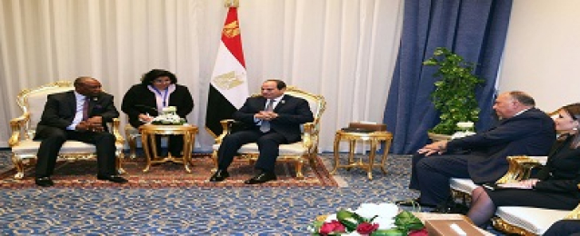 استقبل الرئيس عبد الفتاح السيسي السيد ألفا كوندي رئيس جمهورية غينيا والرئيس الحالي للاتحاد الافريقي