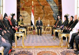 السيسي للبابا تواضروس والطوائف المسيحية: حرية العبادة مكفولة للجميع