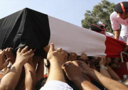 جنازة عسكرية لشهيد هجوم العريش المسلح بمسقط رأسه في المنوفية