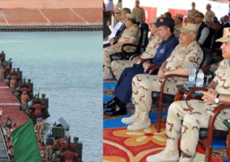 بالصور : الفريق أول صدقى صبحى يشهد بياناً عملياً لإقتحام وعبور قناة السويس ضمن فعاليات المناورة الإستراتيجية بدر 2014..