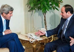 السيسي يؤكد لكيري أهمية التوصل لتسوية نهائية للقضية الفلسطينية