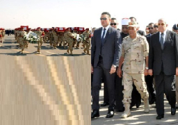 الرئيس السيسي يتقدم جنازة شهداء حادث سيناء الإرهابي
