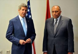 شكرى يبحث مع جون كيرى العلاقات الثنائية والقضية الفلسطينية وقضية الارهاب
