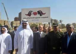وزير الدولة الإماراتي يتفقد إنشاءات جسر مزلقان أرض اللواء بالجيزة