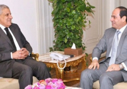 السيسى يلتقى محلب ووزير التنمية المحلية بقصر الإتحادية