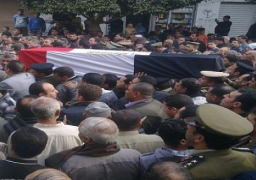 تشيع جثمان شهيد سيناء بعد الصلاة بكنيسة ماري جرجس