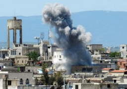 الجيش السورى يستهدف قرية عين الفيجة بالمدفعية الثقيلة