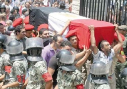 تشييع جثمان النقيب محمد عادل أحد شهداء سيناء في جنازة مهيبة بالسويس