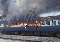 السيطرة على حريق قطار المنوفية دون حدوث إصابات