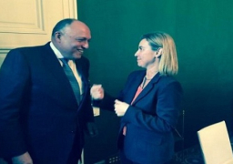 شكري يبحث مع موجريني سبل تطوير العلاقات بين مصر والاتحاد الاوروبي