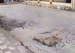 هبوط أرضي مفاجئ بشارع الكورنيش بميدان المؤسسة بشبرا الخيمة