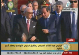 الرئيس السيسى يستقبل الرئيس التونسى بمطار شرم الشيخ