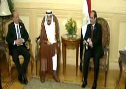 جلسة مباحثات ثلاثية بين السيسى وسلمان ومنصور بمطار شرم الشيخ