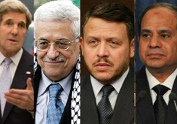 بدء القمة الرباعية بين السيسي وأبو مازن وملك الأردن وكيري