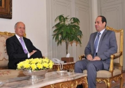 بالصور.. السيسي يستقبل وزير خارجية فرنسا لتناول القضايا الإقليمية