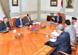 الرئيس يجتمع بالفريق مهاب مميش رئيس هيئة قناة السويس