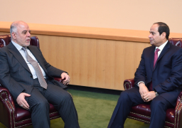 الرئيس السيسى يؤكد للعبادي دعم مصر للعراق في مكافحة الإرهاب