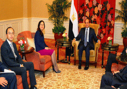 الرئيس السيسى يجتمع مع رئيس مجلس إدارة شركة هاواوى الصينية