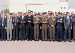 جنازة عسكرية لشهداء القضاء بالعريش بحضور رئيس مجلس الوزراء والهيئات القضائية
