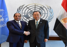 السيسي يبحث مع بان جي مون أهمية تعزيز التشاور والتنسيق بين مصر والمنظمة