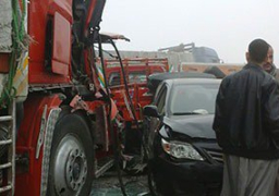 مصرع 15 وإصابة 20 فى تصادم 25 سيارة على الطريق الصحراوي الشرقي ببنى سويف