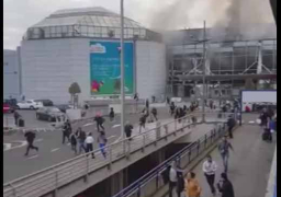 بالصور.. سماع دوي انفجارين بمطار بروكسل وأنباء عن وقوع إصابات