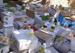 ضبط كميات من الادويه البيطريه الفاسدة وسلع غذائية مجهولة المصدر بالمنيا