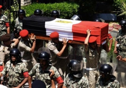 جنازة عسكرية لشهداء حاد ث حلوان بأكاديمية الشرطة يتقدمهم وزير الداخلية
