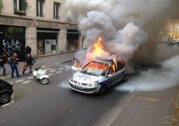 إحراق 3 سيارات في باريس بعد تظاهرة مناهضة للحكومة