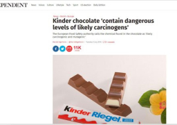 الوكالة الألمانية لسلامة الغذاء: شيكولاتة كيندر تحتوى على مواد مسرطنة 