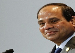 الرئيس السيسى يصافح أعضاء الجالية المصرية قبيل مغادرته كيجالى
