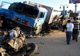 ارتفاع عدد ضحايا حادث تصادم طريق مطار سوهاج الدولى إلى 10 متوفيين