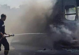 شلل مرورى بطريق صلاح سالم بعد اشتعال النيران فى سيارة ملاكى