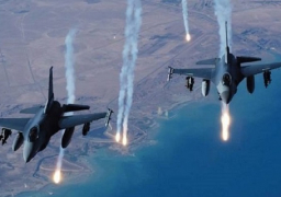 طائرات التحالف العربى تقصف معسكر الأمن القومى شمال صنعاء