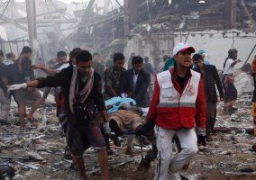 عمان تستقبل 115 جريحا اصيبوا بالغارة على مجلس عزاء في صنعاء