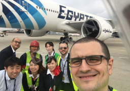 بالصور.. وصول اول رحلة خاصة لمصر للطيران من اليابان الي مطار الاقصر الدولي