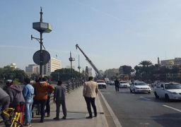 كثافات مرورية بكوبرى قصر النيل واكتوبر بسبب الاصلاحات