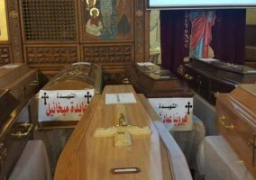 جنازة رسمية لشهداء الكنيسة البطرسية أمام النصب التذكارى