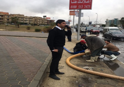 الحماية المدنية تقوم بشفط مياه الأمطار