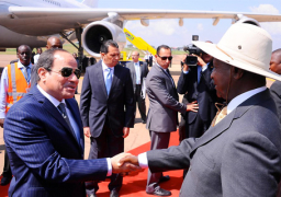 بالصور.. ترحيب أوغندي بالرئيس السيسي فور وصوله
