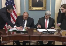 شكري وكيري يوقعان مذكرة تفاهم في مجال حماية الآثار