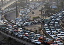 كثافات مرورية بكوبري 6 اكتوبر بسبب اصلاحات الفواصل