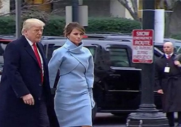 ترامب وزوجته يصلان كنيسة سان جون لأداء الصلاة قبل التنصيب