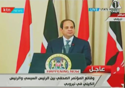 بالفيديو .. السيسى فى مؤتمر صحفى بنيروبى : مصر تدعم كينيا فى مواجهة الإرهاب