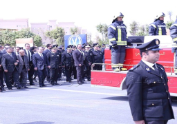 وزير الداخلية يتقدم الجنازة العسكرية لشهيد الشرطة بطريق الأوتوستراد